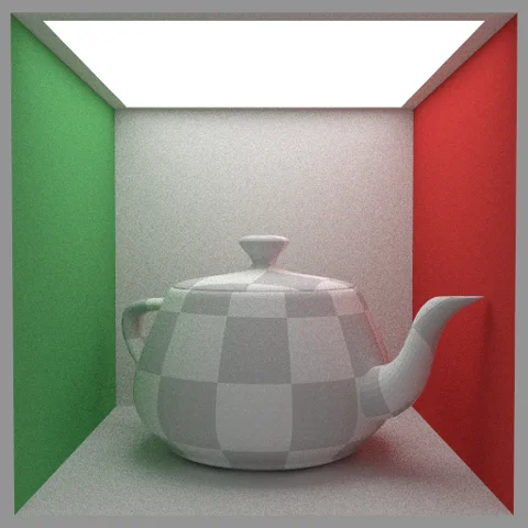 Teapot render at 256 samples per pixel