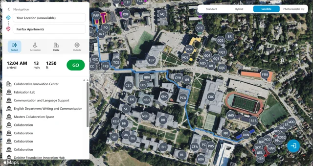 Campus map overview